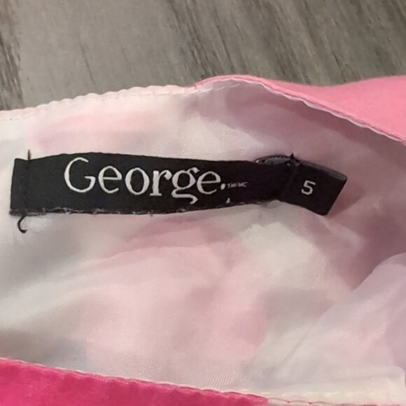 3/$20 George Fit & Flare Party Dress Tulle Circle Print Ribbon Tie Sleeveless - Picture 10 of 13